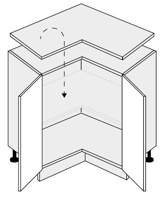 Apakšējais virtuves skapītis stūra QUANTUM MINT D1290