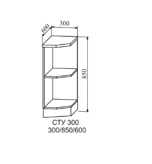 Apakšējais virtuves stūra skapītis "IMPERIA STU 300"
