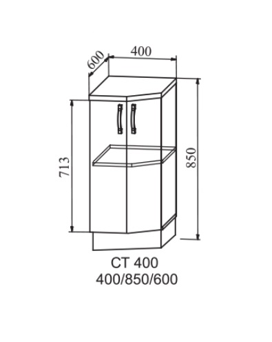 Apakšējais virtuves stūra skapītis "IMPERIA ST 400"