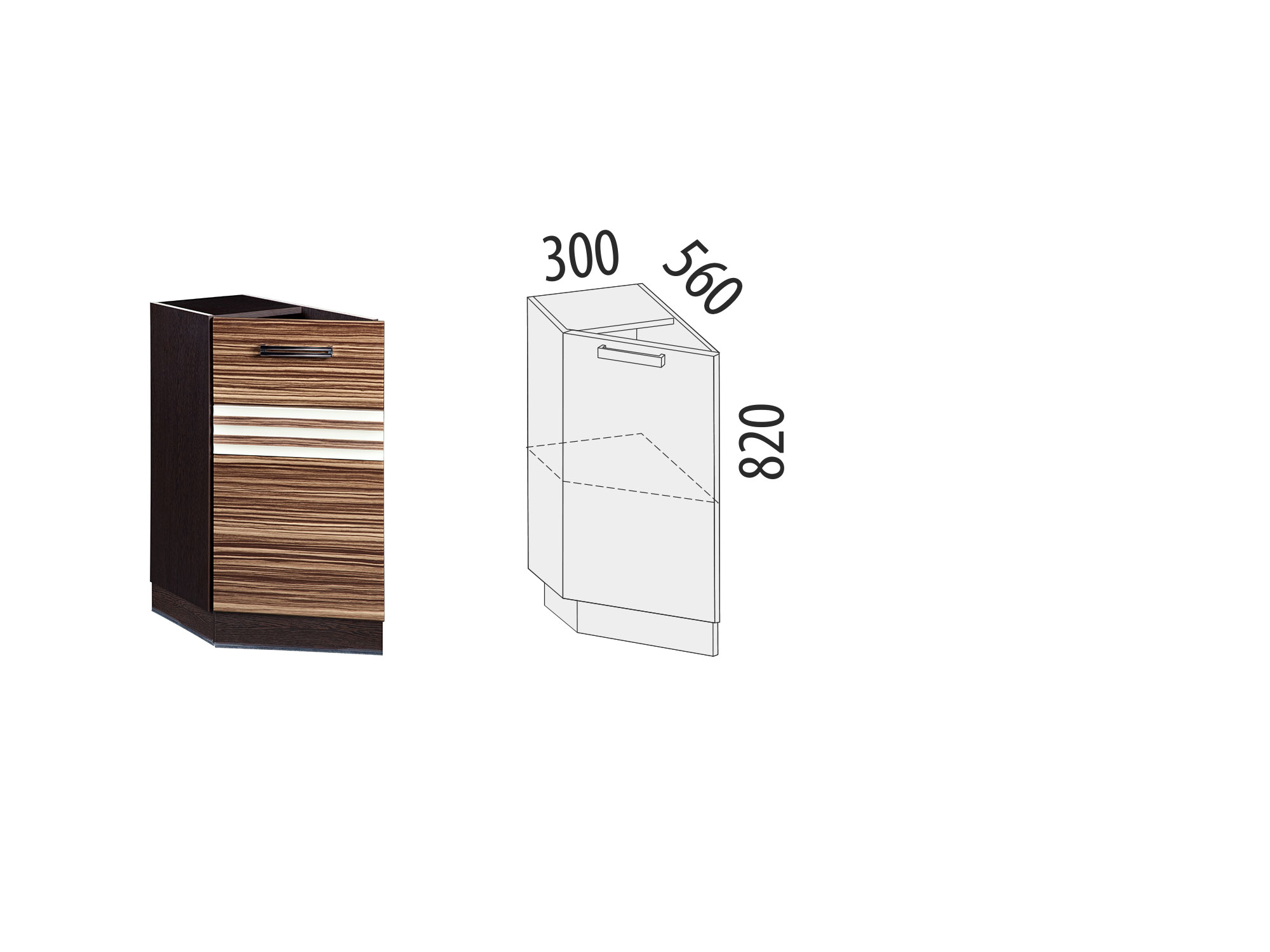 Apakšējais virtuves skapītis kr. "Rio 16.65"