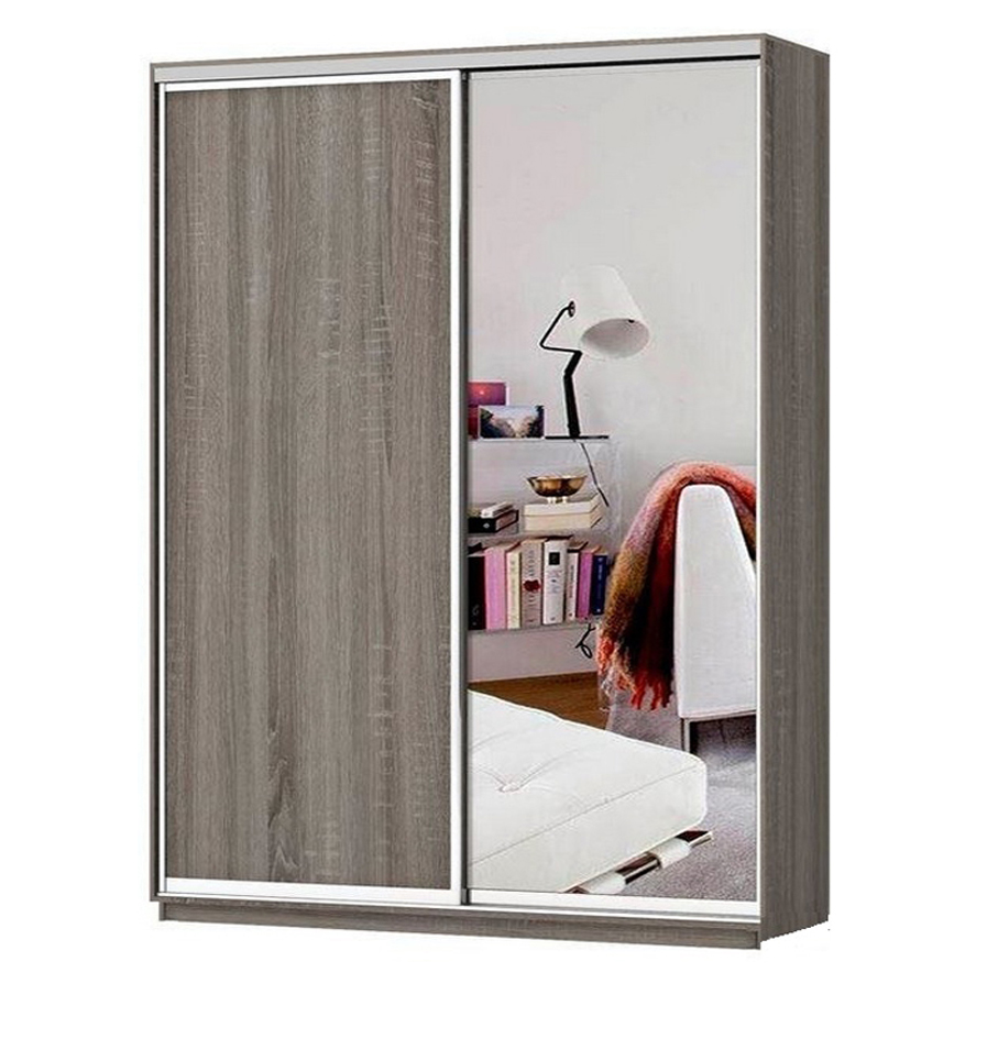 Skapis ar 2 bīdāmām durvīm un spoguli 180/240/60 cm "trifele"+2 atv.