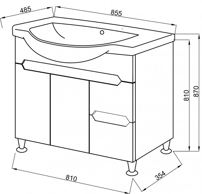 Skapis ar izlietni "MARKO T-19 85"
