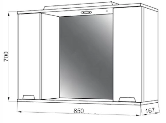 Sienas skapītis ar spoguli "MARKO Z-11 85"