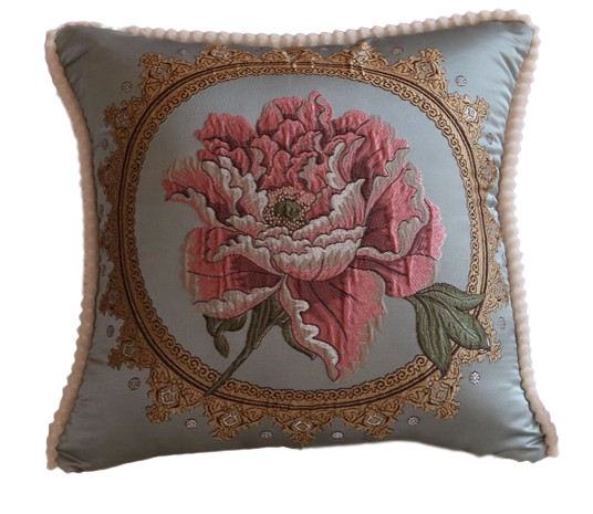 Dekoratīvā spilvendrāna 45*45cm ar puķu izšuvumu